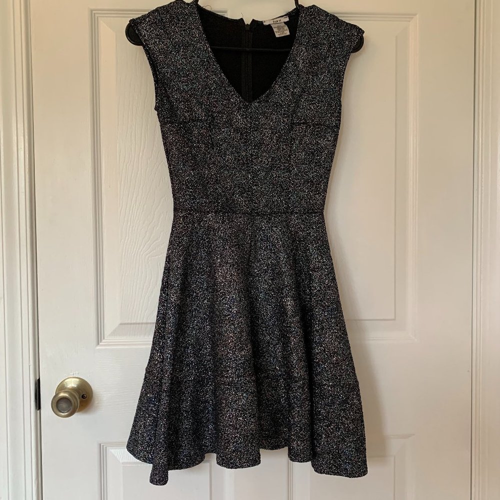Holographic and Black A-Line Dress, Size Small